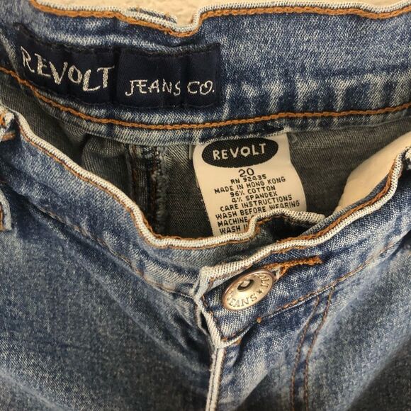 Revolt blue patch high rise jeans size 20 - Picture 4 of 9